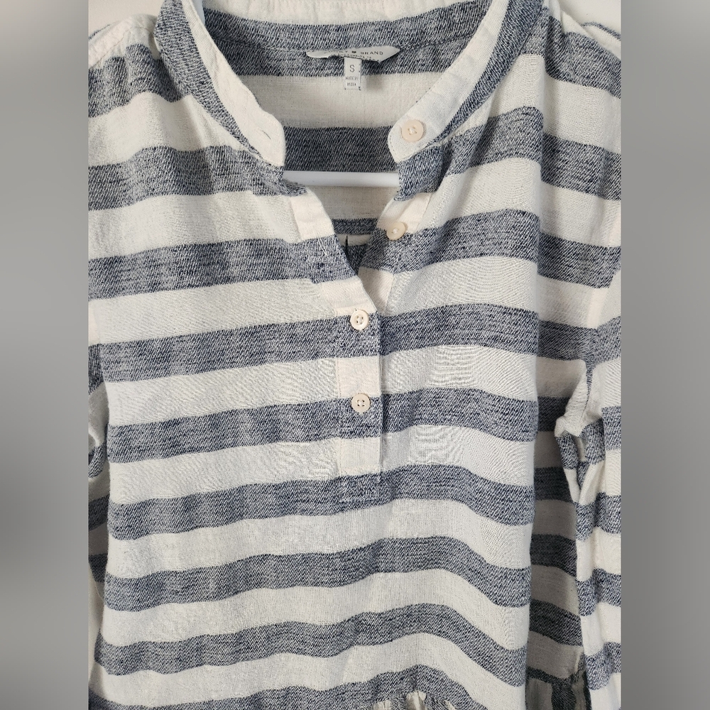 Lucky Brand Long Sleeve Stripe Peplume Top Small - Picture 5 of 10